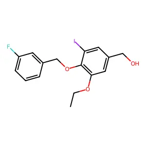 [3-Ethoxy-4-[(3-fluorophenyl)methoxy]-5-iodophenyl]methanol structure