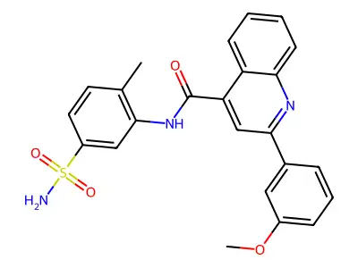 2-(3-methoxyphenyl)-N-(2-methyl-5-sulfamoylphenyl)quinoline-4-carboxamide structure