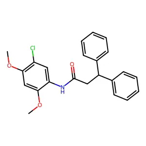 N-(5-chloro-2,4-dimethoxyphenyl)-3,3-diphenylpropanamide structure