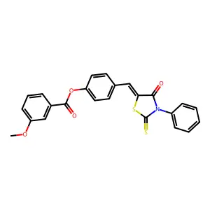 4-[(Z)-(4-oxo-3-phenyl-2-thioxo-1,3-thiazolidin-5-ylidene)methyl]phenyl 3-methoxybenzoate structure