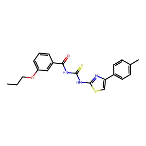 N-[[4-(4-methylphenyl)-1,3-thiazol-2-yl]carbamothioyl]-3-propoxybenzamide structure