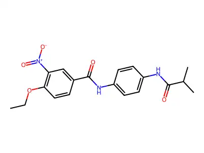 4-ethoxy-N-[4-(2-methylpropanoylamino)phenyl]-3-nitrobenzamide structure