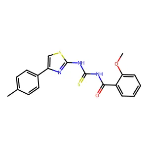 2-methoxy-N-[[4-(4-methylphenyl)-1,3-thiazol-2-yl]carbamothioyl]benzamide structure