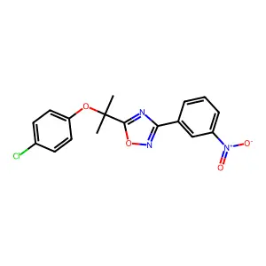 5-[2-(4-Chlorophenoxy)propan-2-yl]-3-(3-nitrophenyl)-1,2,4-oxadiazole structure
