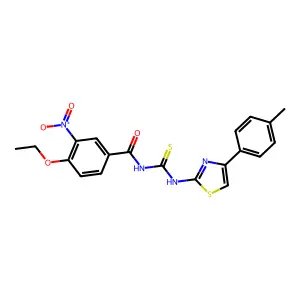 4-ethoxy-N-[[4-(4-methylphenyl)-1,3-thiazol-2-yl]carbamothioyl]-3-nitrobenzamide structure