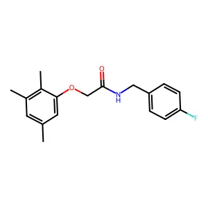N-(4-fluorobenzyl)-2-(2,3,5-trimethylphenoxy)acetamide structure