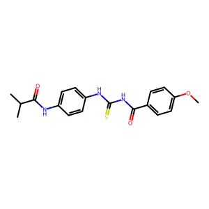 4-methoxy-N-[[4-(2-methylpropanoylamino)phenyl]carbamothioyl]benzamide structure