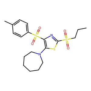 5-(Azepan-1-yl)-2-(propylsulfonyl)-4-tosylthiazole structure