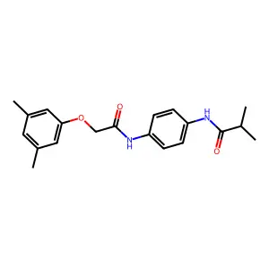 N-(4-{[(3,5-dimethylphenoxy)acetyl]amino}phenyl)-2-methylpropanamide structure