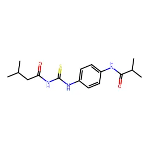 3-methyl-N-[[4-(2-methylpropanoylamino)phenyl]carbamothioyl]butanamide structure