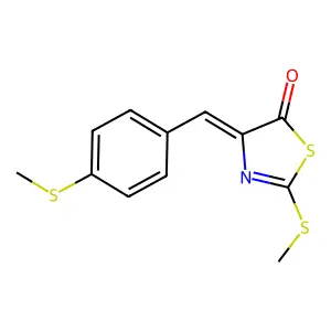 (4Z)-2-methylsulfanyl-4-[(4-methylsulfanylphenyl)methylidene]-1,3-thiazol-5-one structure