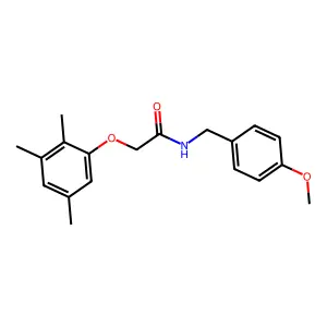 N-[(4-methoxyphenyl)methyl]-2-(2,3,5-trimethylphenoxy)acetamide structure