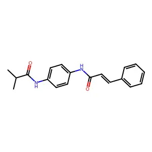 2-methyl-N-[4-[[(E)-3-phenylprop-2-enoyl]amino]phenyl]propanamide structure