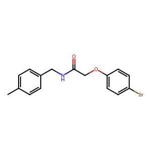 2-(4-bromophenoxy)-N-[(4-methylphenyl)methyl]acetamide structure
