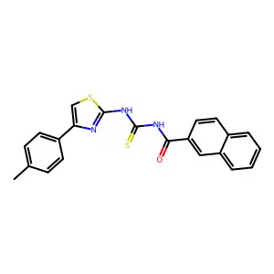 N-[[4-(4-methylphenyl)-1,3-thiazol-2-yl]carbamothioyl]naphthalene-2-carboxamide structure