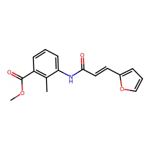 methyl 3-{[(2E)-3-(furan-2-yl)prop-2-enoyl]amino}-2-methylbenzoate structure