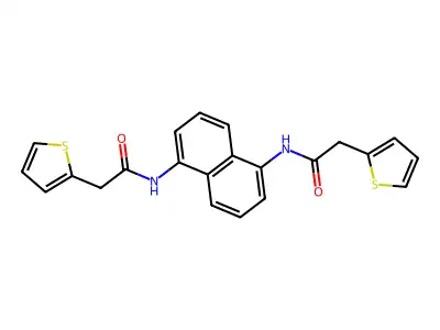 2-thiophen-2-yl-N-[5-[(2-thiophen-2-ylacetyl)amino]naphthalen-1-yl]acetamide structure