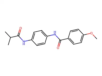 N-[4-(isobutyrylamino)phenyl]-4-methoxybenzamide structure