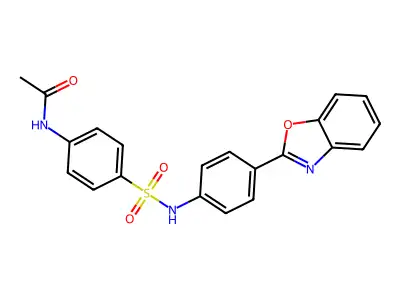 N-(4-{[4-(1,3-benzoxazol-2-yl)phenyl]sulfamoyl}phenyl)acetamide structure
