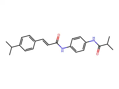 2-methyl-N-[4-[[(E)-3-(4-propan-2-ylphenyl)prop-2-enoyl]amino]phenyl]propanamide structure