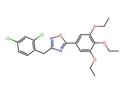 3-[(2,4-Dichlorophenyl)methyl]-5-(3,4,5-triethoxyphenyl)-1,2,4-oxadiazole structure
