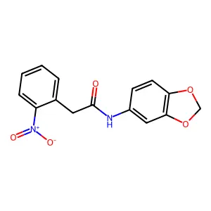 N-(1,3-benzodioxol-5-yl)-2-(2-nitrophenyl)acetamide structure