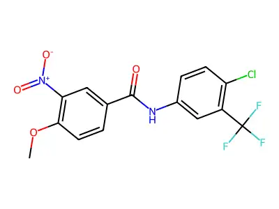 N-[4-chloro-3-(trifluoromethyl)phenyl]-4-methoxy-3-nitrobenzamide structure