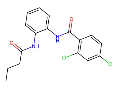 N-[2-(butanoylamino)phenyl]-2,4-dichlorobenzamide structure