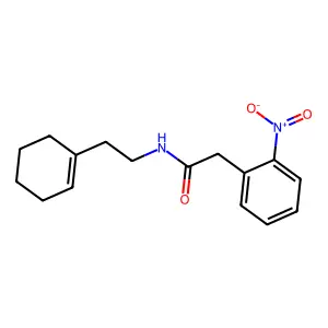 N-[2-(cyclohexen-1-yl)ethyl]-2-(2-nitrophenyl)acetamide structure