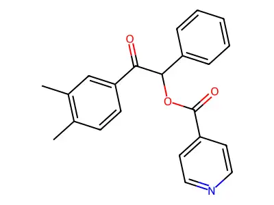 2-(3,4-Dimethylphenyl)-2-oxo-1-phenylethyl isonicotinate structure