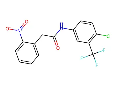 N-[4-chloro-3-(trifluoromethyl)phenyl]-2-(2-nitrophenyl)acetamide structure