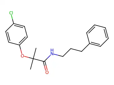 2-(4-chlorophenoxy)-2-methyl-N-(3-phenylpropyl)propanamide structure