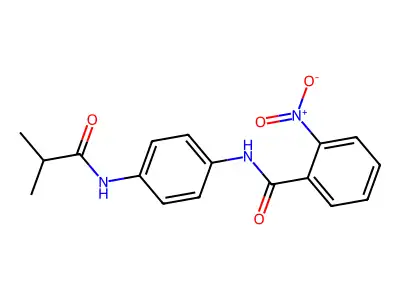 N-[4-(2-methylpropanoylamino)phenyl]-2-nitrobenzamide structure