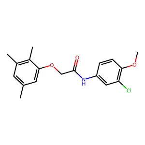 N-(3-chloro-4-methoxyphenyl)-2-(2,3,5-trimethylphenoxy)acetamide structure