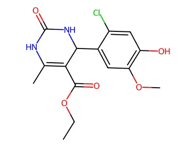ethyl 4-(2-chloro-4-hydroxy-5-methoxyphenyl)-6-methyl-2-oxo-1,2,3,4-tetrahydropyrimidine-5-carboxylate structure
