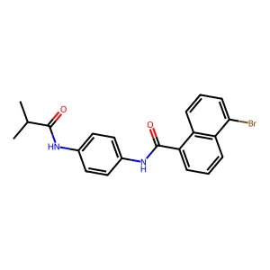 5-bromo-N-[4-(2-methylpropanoylamino)phenyl]naphthalene-1-carboxamide structure