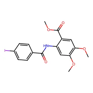 Methyl 2-{[(4-iodophenyl)carbonyl]amino}-4,5-dimethoxybenzoate structure