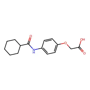 {4-[(Cyclohexylcarbonyl)amino]phenoxy}acetic acid structure