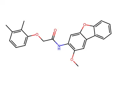 2-(2,3-dimethylphenoxy)-N-(2-methoxydibenzofuran-3-yl)acetamide structure