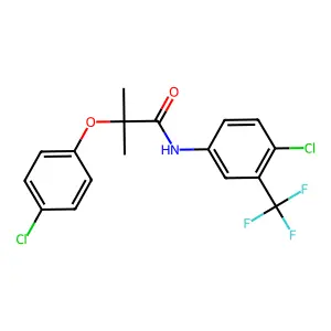 2-(4-chlorophenoxy)-N-[4-chloro-3-(trifluoromethyl)phenyl]-2-methylpropanamide structure