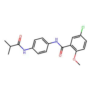 5-chloro-N-[4-(isobutyrylamino)phenyl]-2-methoxybenzamide structure