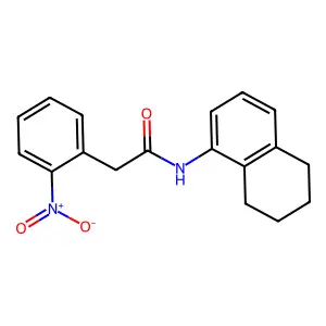 2-(2-nitrophenyl)-N-(5,6,7,8-tetrahydronaphthalen-1-yl)acetamide structure