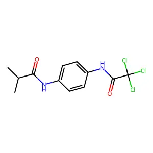 2-methyl-N-{4-[(trichloroacetyl)amino]phenyl}propanamide structure