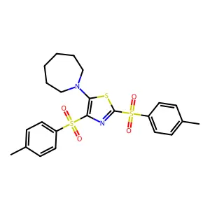 1-{2,4-Bis[(4-methylphenyl)sulfonyl]-1,3-thiazol-5-yl}azepane structure