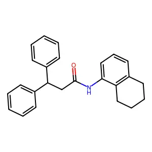 3,3-diphenyl-N-(5,6,7,8-tetrahydronaphthalen-1-yl)propanamide structure
