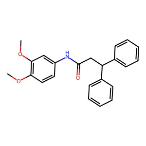 N-(3,4-dimethoxyphenyl)-3,3-diphenylpropanamide structure