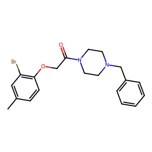1-(4-Benzylpiperazin-1-yl)-2-(2-bromo-4-methylphenoxy)ethanone structure