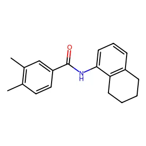 3,4-dimethyl-N-(5,6,7,8-tetrahydronaphthalen-1-yl)benzamide structure