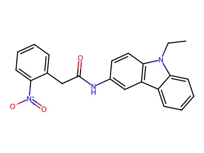 N-(9-ethylcarbazol-3-yl)-2-(2-nitrophenyl)acetamide structure
