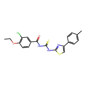 3-chloro-4-ethoxy-N-[[4-(4-methylphenyl)-1,3-thiazol-2-yl]carbamothioyl]benzamide structure